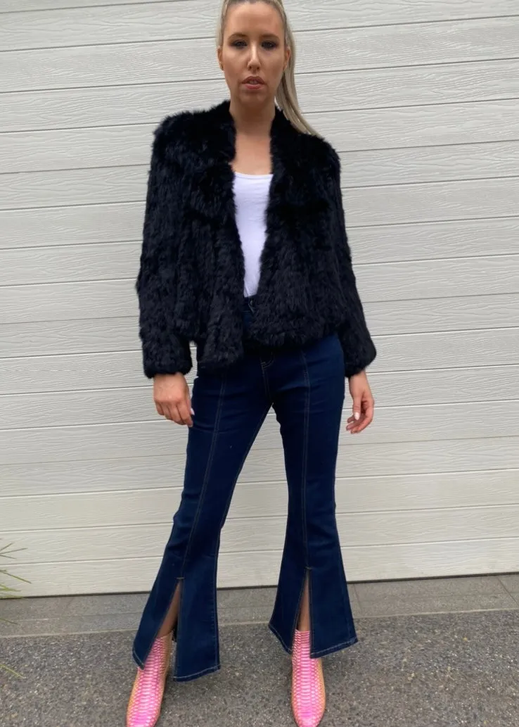 Ada Fur Jacket - Black