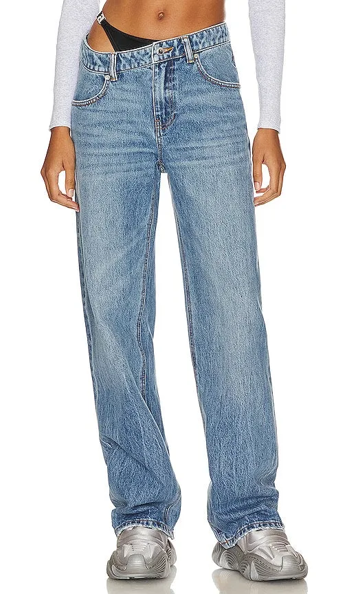 Alexander Wang Asymetrical Waistband Jean in Blue