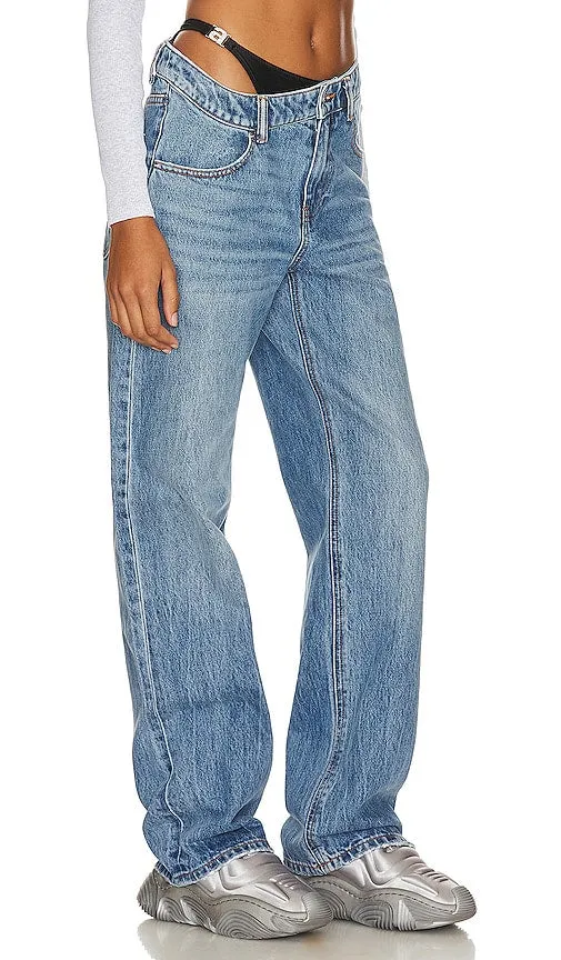 Alexander Wang Asymetrical Waistband Jean in Blue