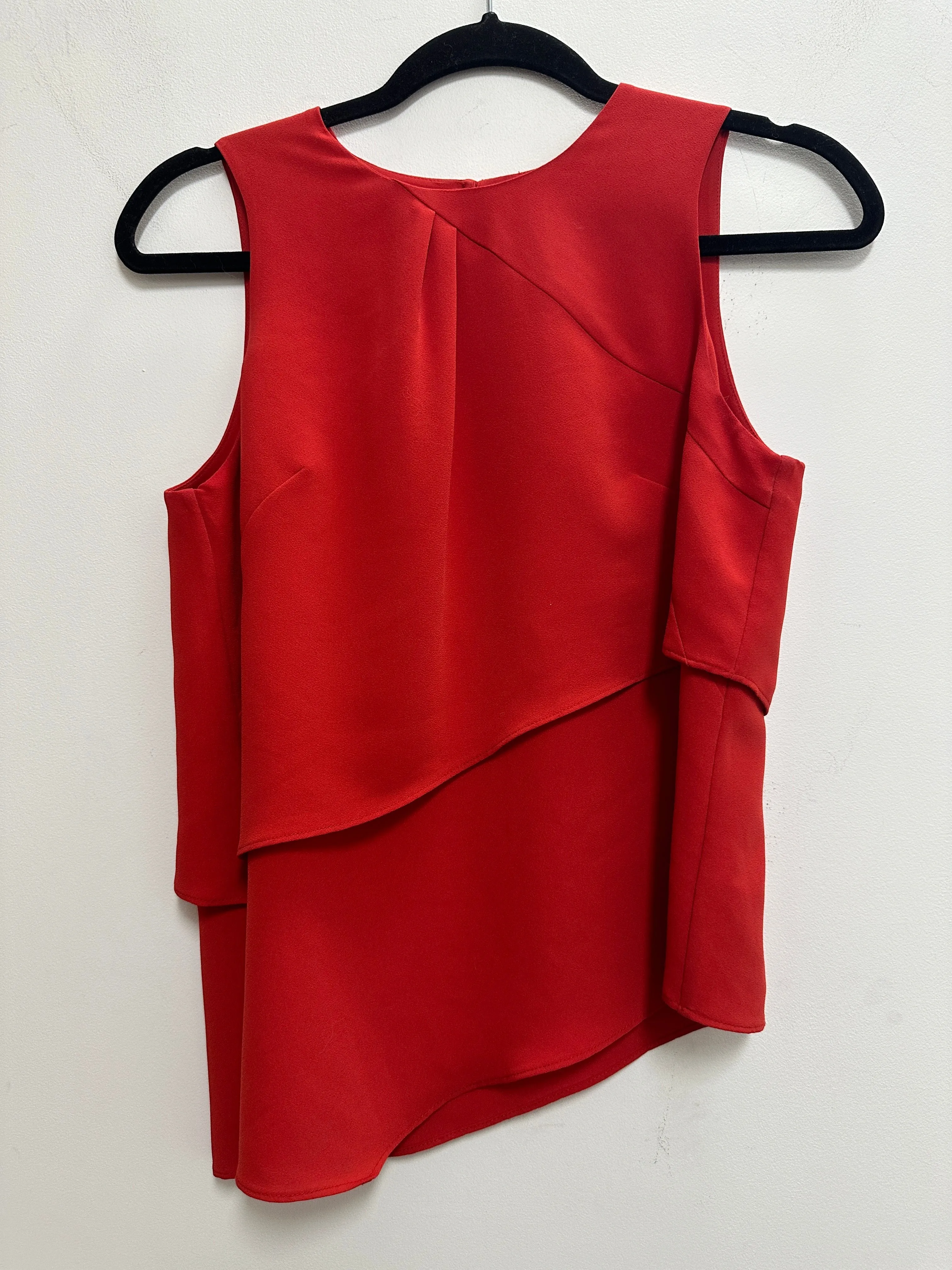Asymmetrical Red Layered Top