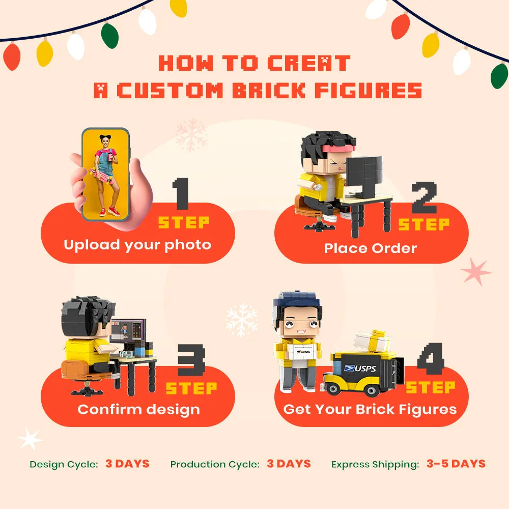 Customizable Fully Body 2 People Custom Brick Figures Evening Gowns Brick Me Figures