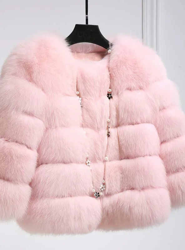Fur Coat Elegant Thick Warm Outerwear Fake Fur