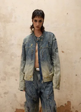 Gradient Fade Denim Jacket
