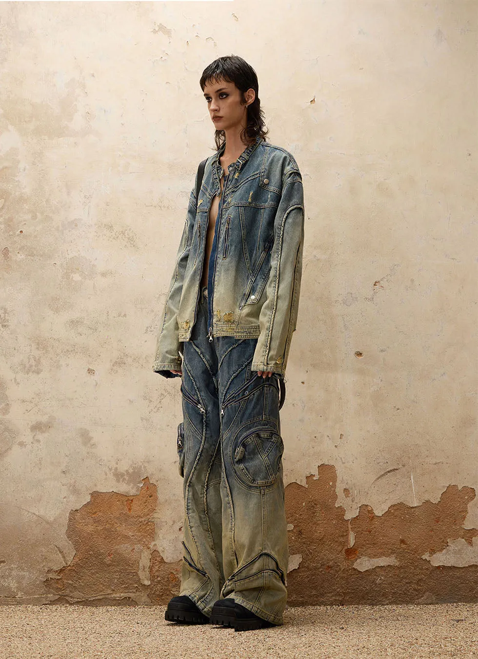 Gradient Fade Denim Jacket