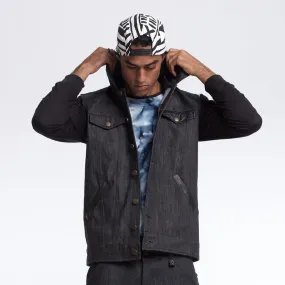 HOODED VEST [Denim]
