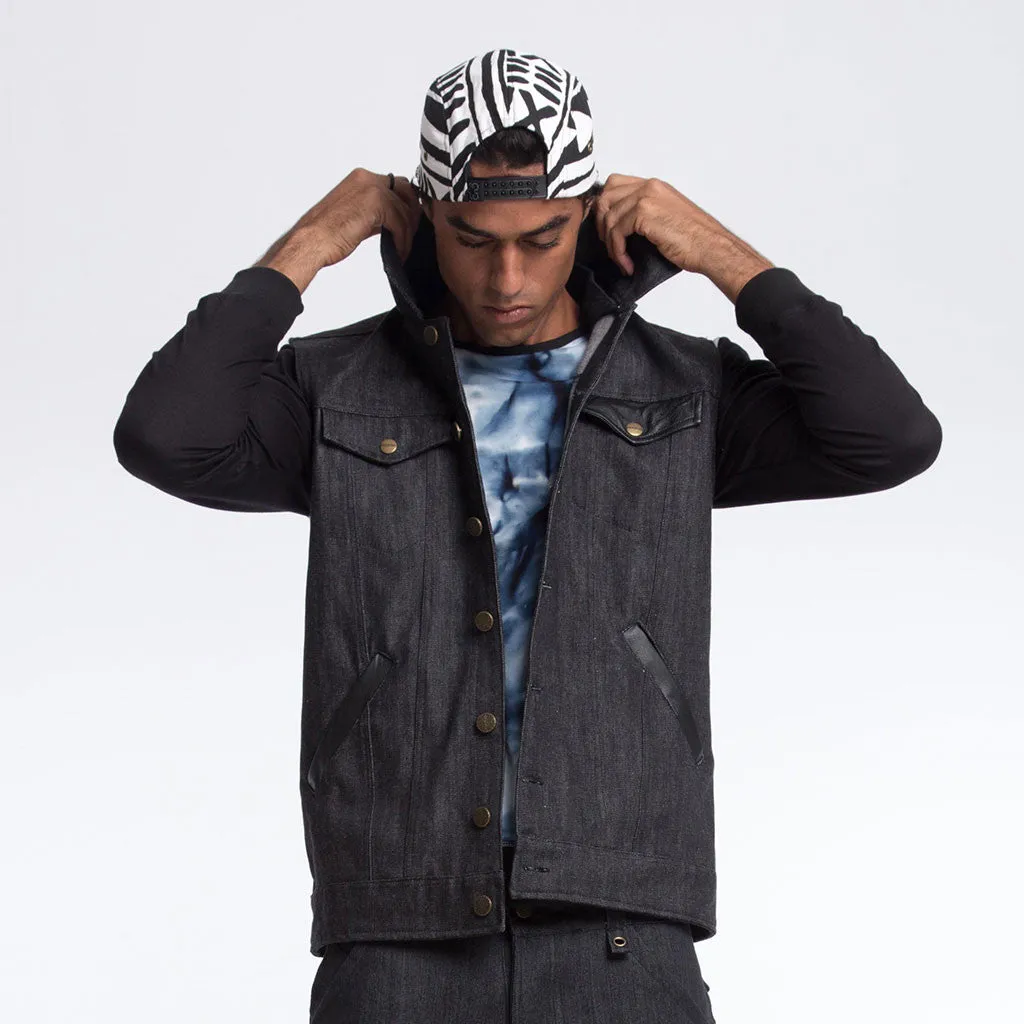 HOODED VEST [Denim]
