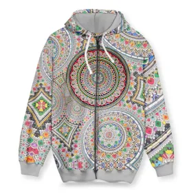 Infinite Mandala Men's Zip-Up Hoodie