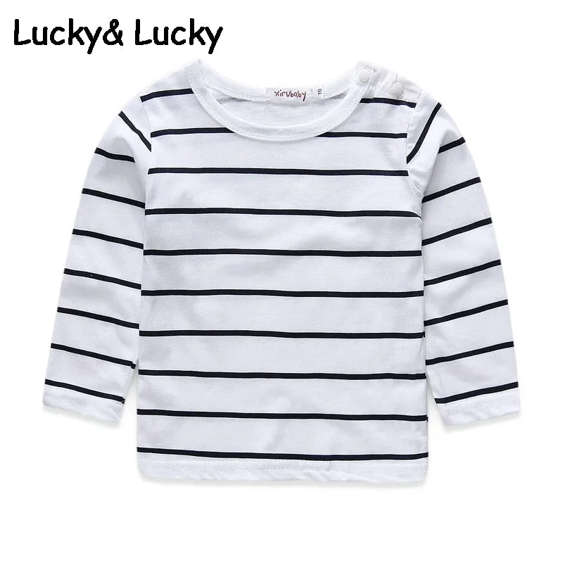 Mother & kids Striped baby boy clothes newborn long sleeve t-shirt   denim overalls newborn clothes casual baby clothing set