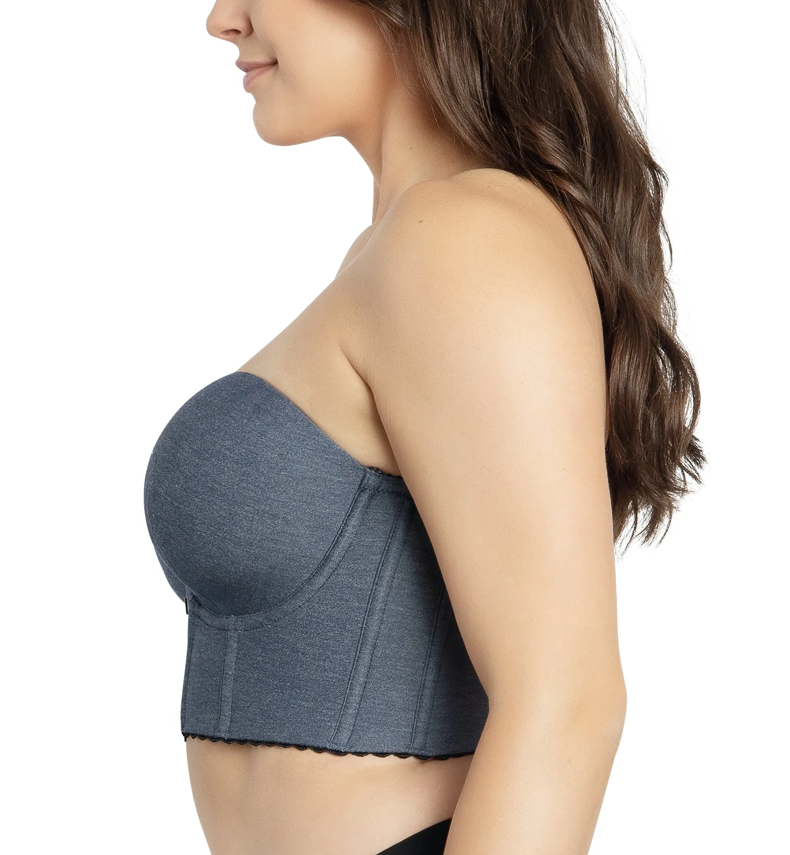 Parfait Dolly Longline Strapless Underwire Bustier (P50118) - Dark Blue Denim
