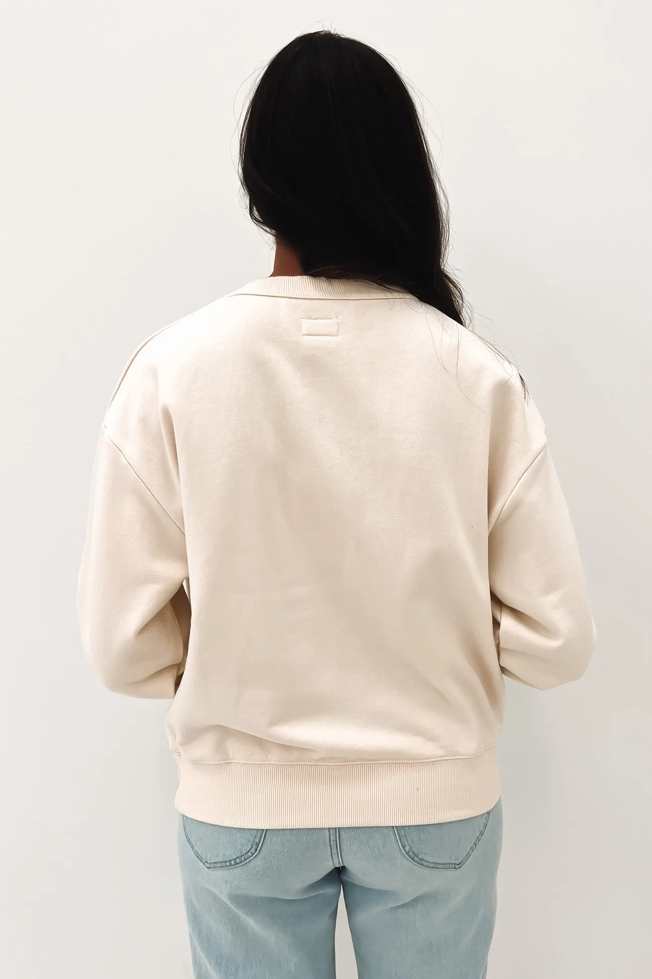 Patched RVCA Curl Crew Natural