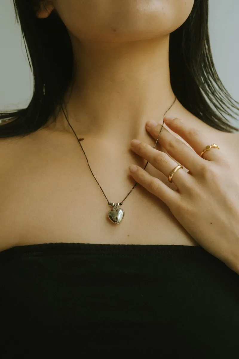 patterned heart necklace