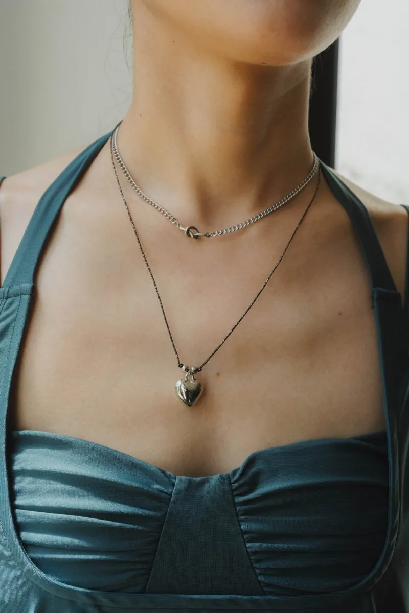 patterned heart necklace
