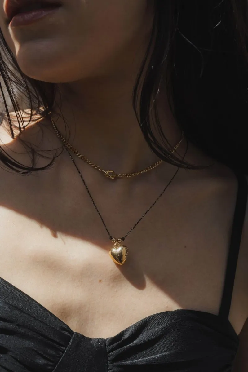 patterned heart necklace