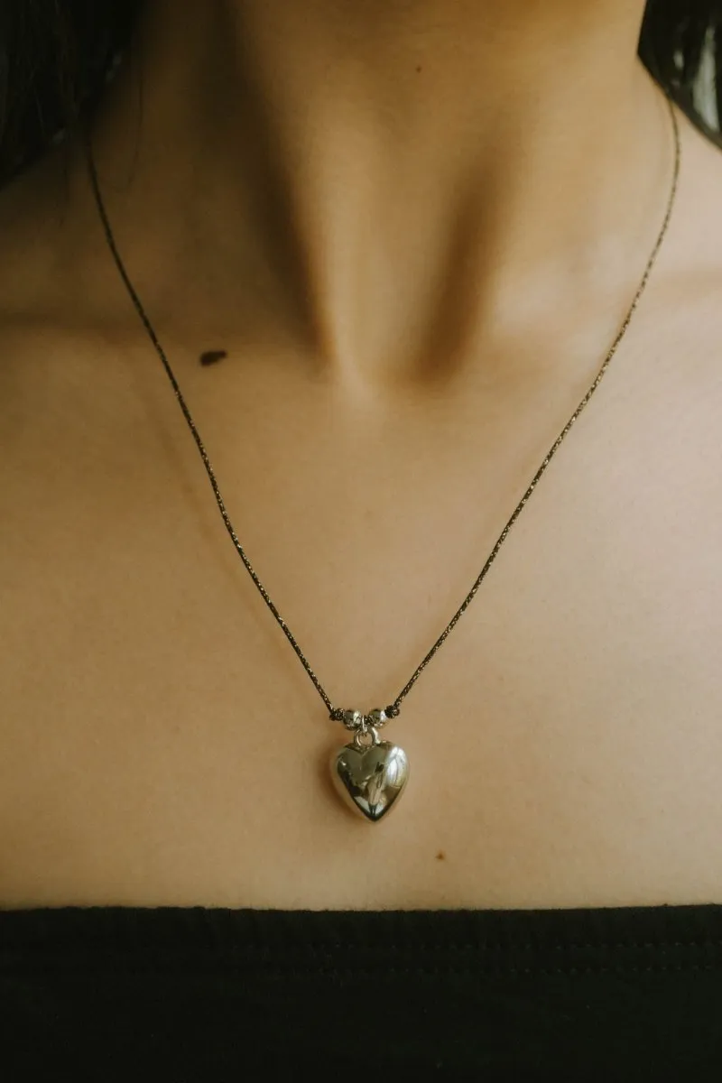 patterned heart necklace