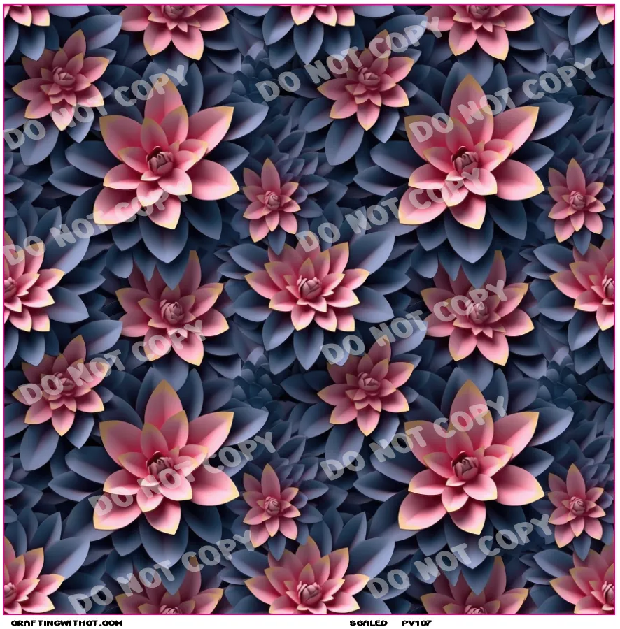 PV107 3D flowers 4 vinyl sheet