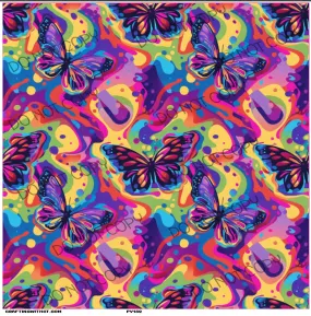 PV152 neon butterfly vinyl sheet