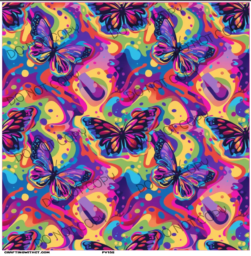 PV152 neon butterfly vinyl sheet