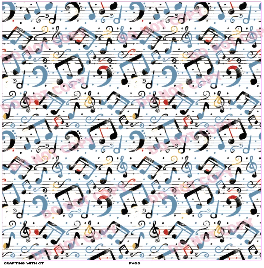 PV83 Music notes and records v2 vinyl sheet