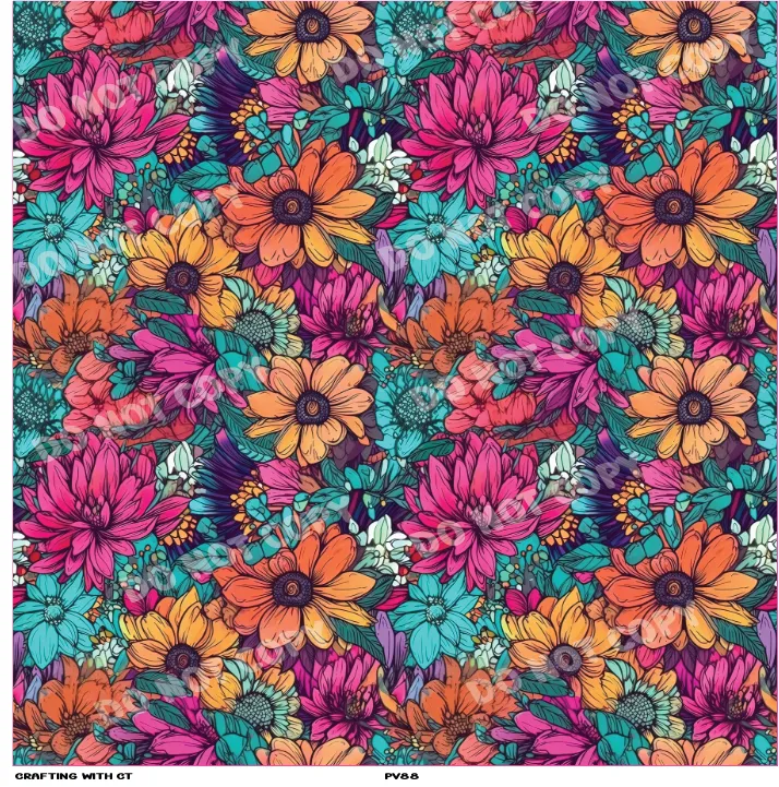 PV88 Bright Florals 2 vinyl sheet
