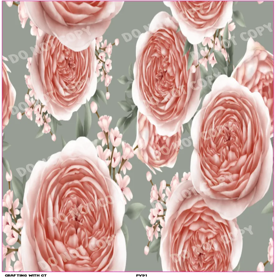 PV91 Coral Roses vinyl sheet