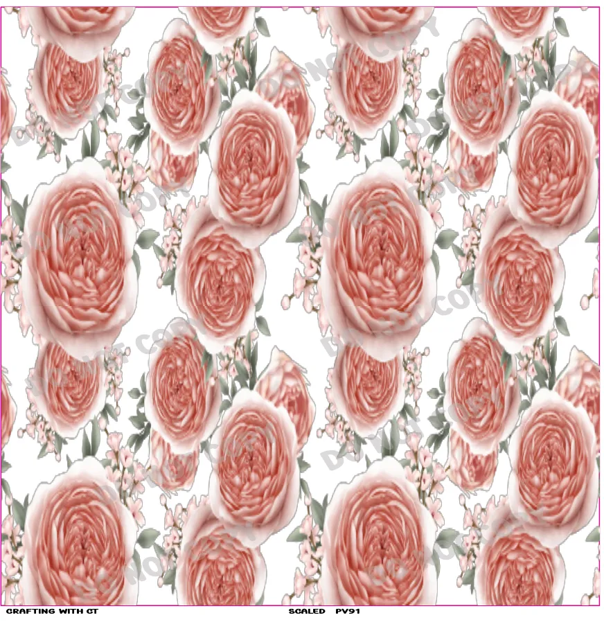 PV91 Coral Roses vinyl sheet