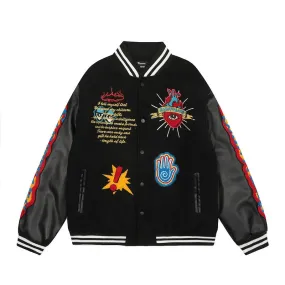 Saint Tears Embroidery Baseball Jacket Coat Men Women Best Quality Heavy Fabric Clothing