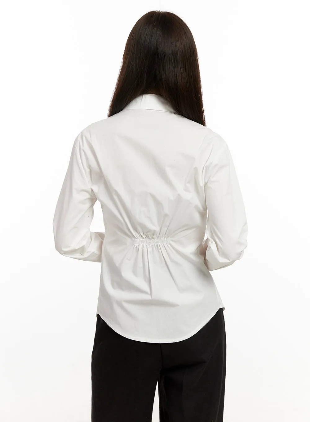 Shirred Detail Slim-Fit Shirt ON422