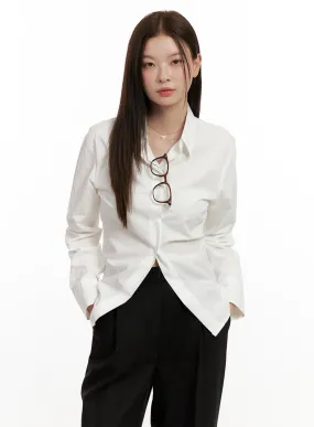 Shirred Detail Slim-Fit Shirt ON422
