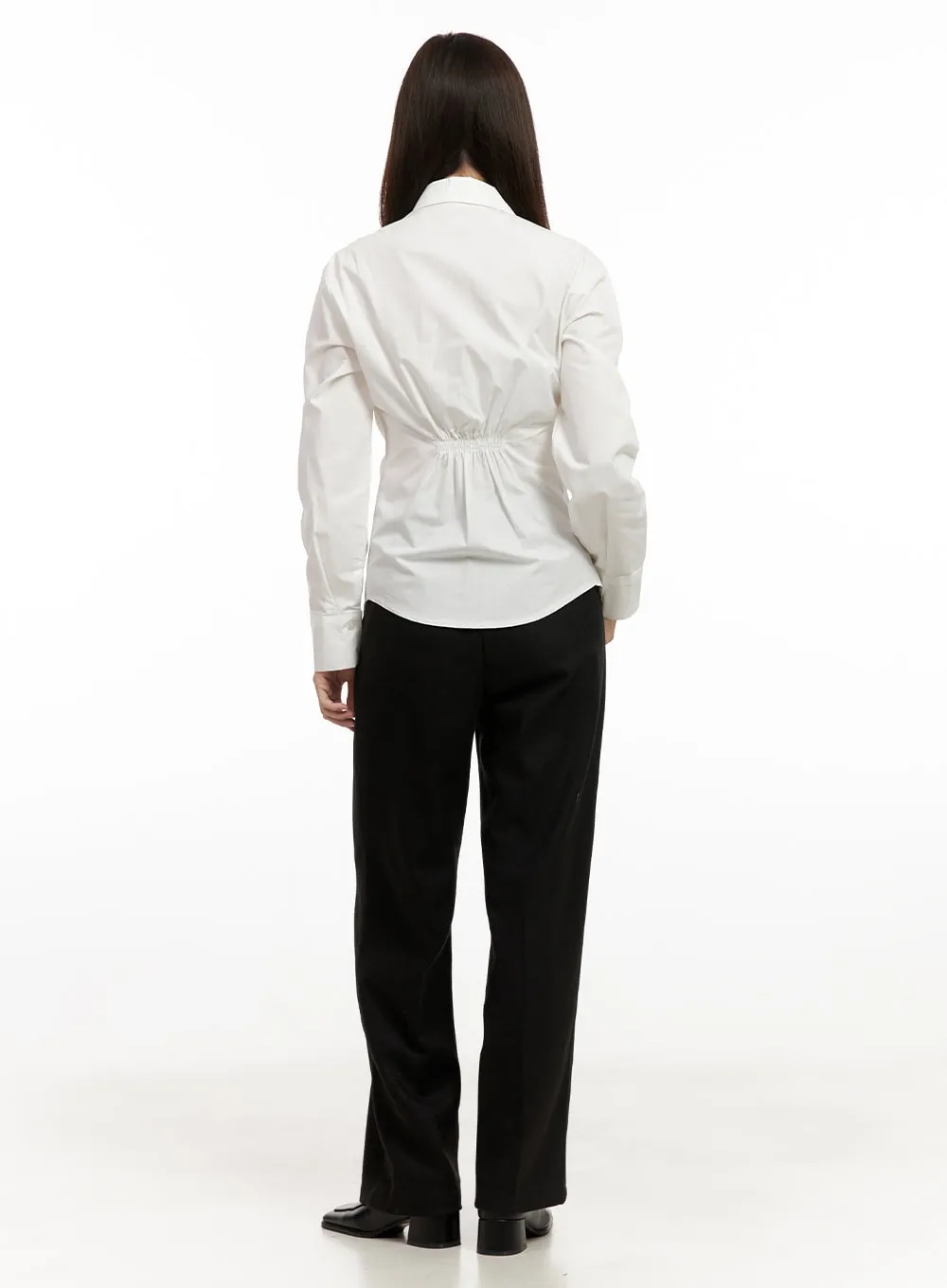 Shirred Detail Slim-Fit Shirt ON422
