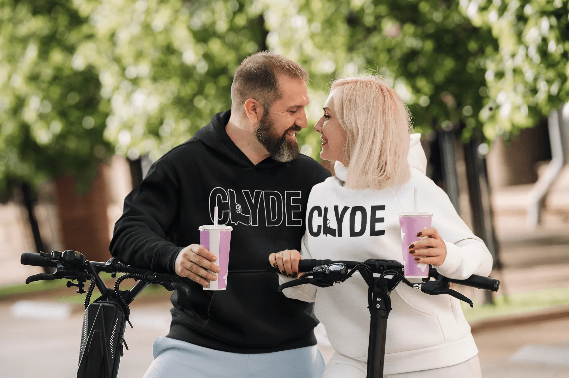 Ultra Soft Blended Cotton Bonnie and Clyde Couples Hoodie Set
