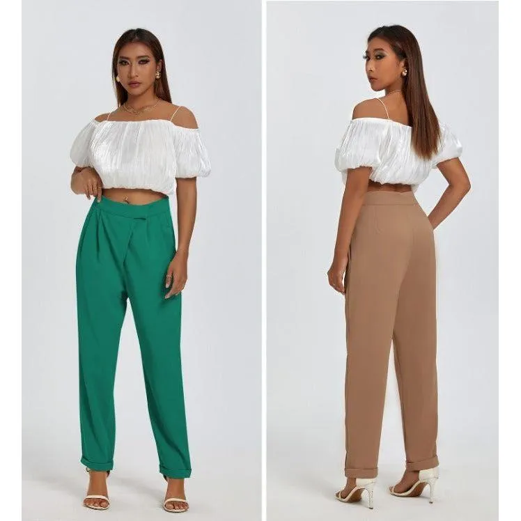 Vintage Chic Button Pencil Pants