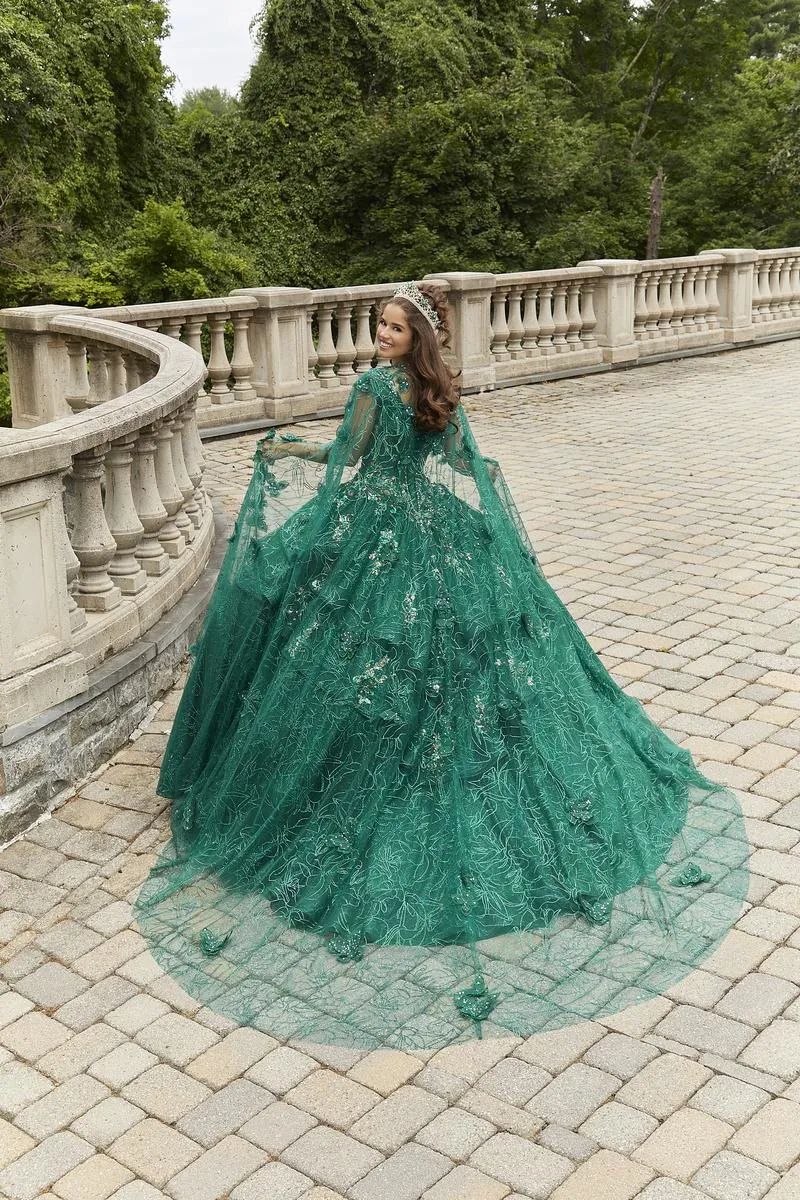 Vizcaya by Morilee Butterfly Glitter Quince Cape 89418