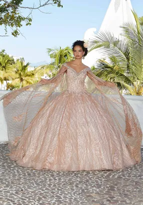 Vizcaya by Morilee Patterned Glitter Quince Dress 89357