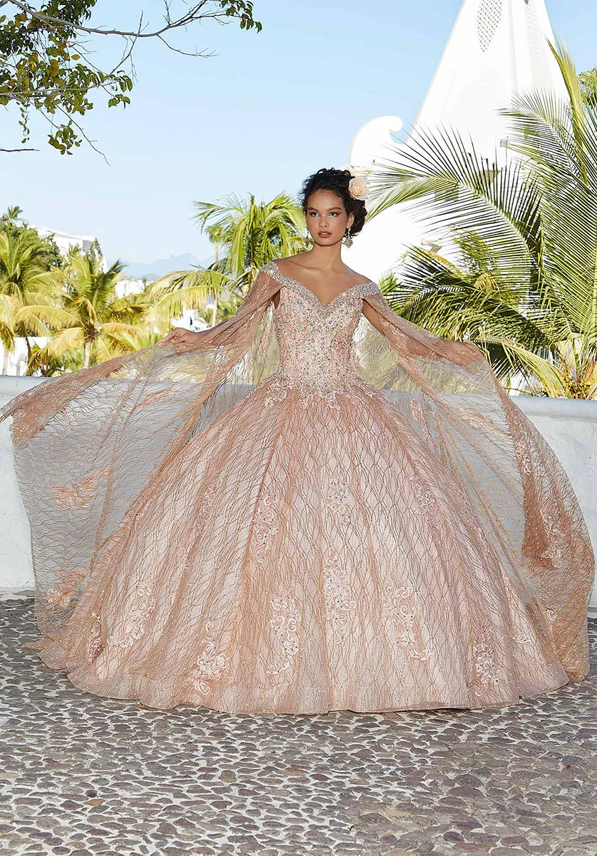 Vizcaya by Morilee Patterned Glitter Quince Dress 89357