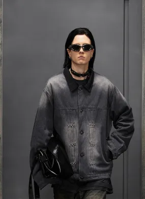 Washed Aged Gradient Denim Jacket