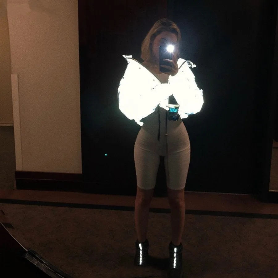 Women's Spring Reflective Warm Short Coat