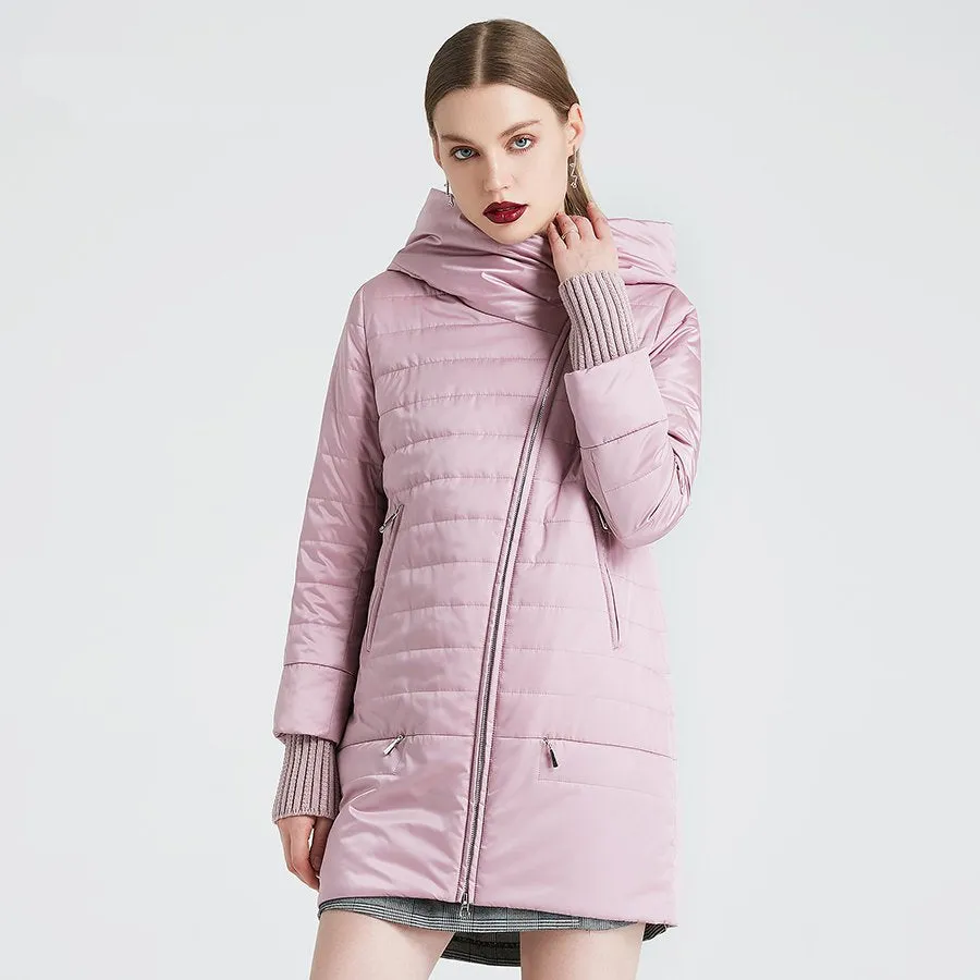 Women's Spring/Autumn Polyester Windproof Warm Coat