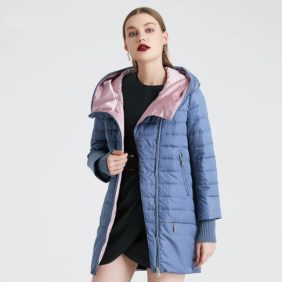 Women's Spring/Autumn Polyester Windproof Warm Coat