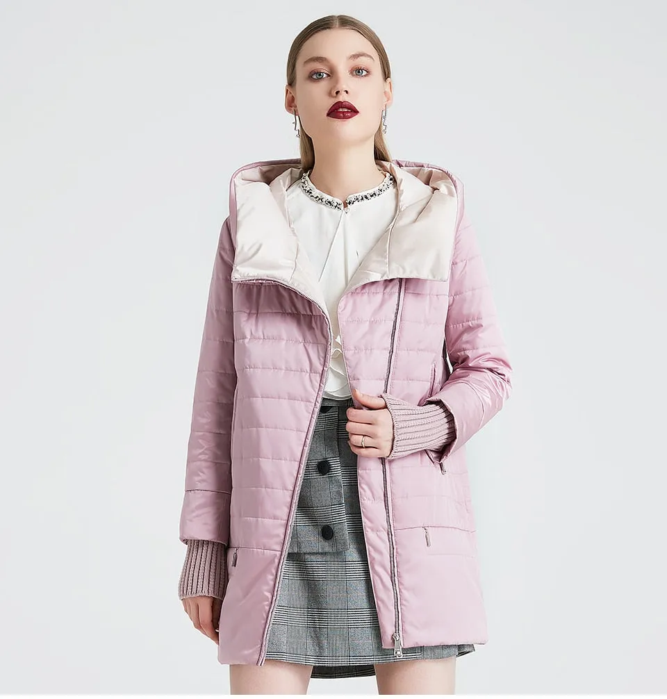 Women's Spring/Autumn Polyester Windproof Warm Coat
