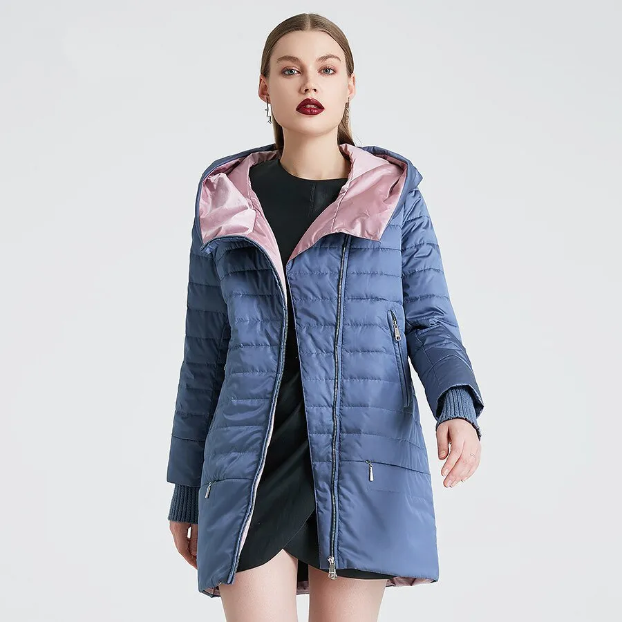 Women's Spring/Autumn Polyester Windproof Warm Coat