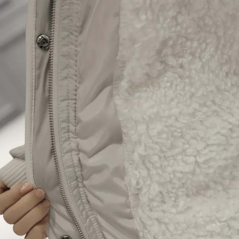 Women's Winter Casual Warm Wool Padded Hooded Coat