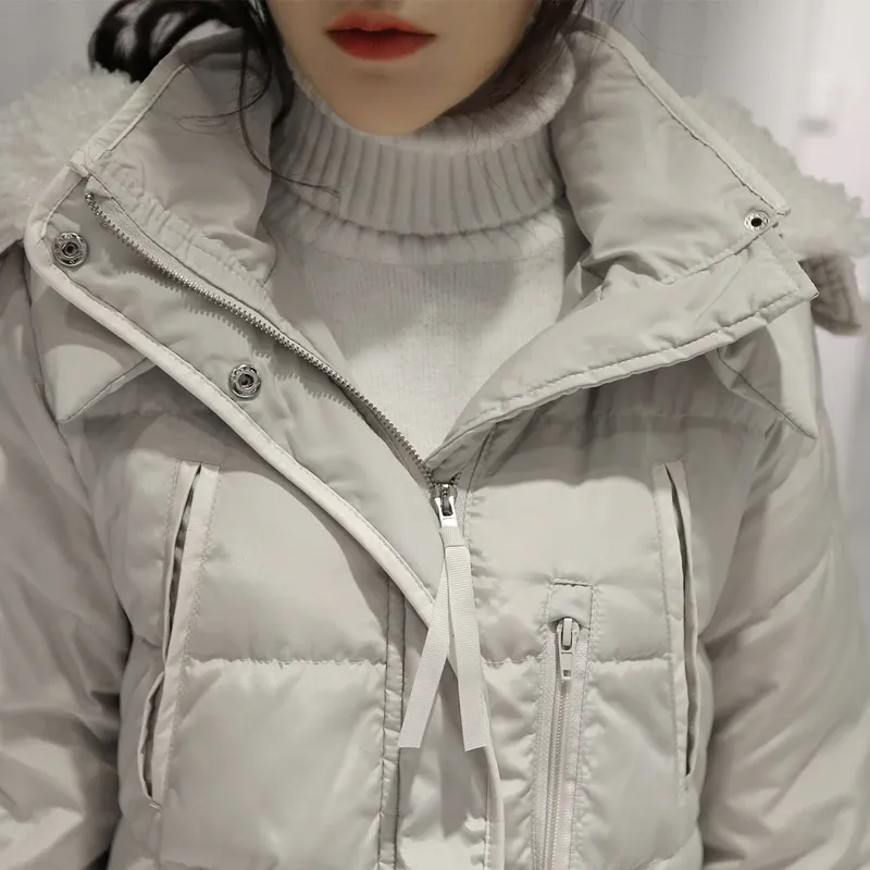 Women's Winter Casual Warm Wool Padded Hooded Coat