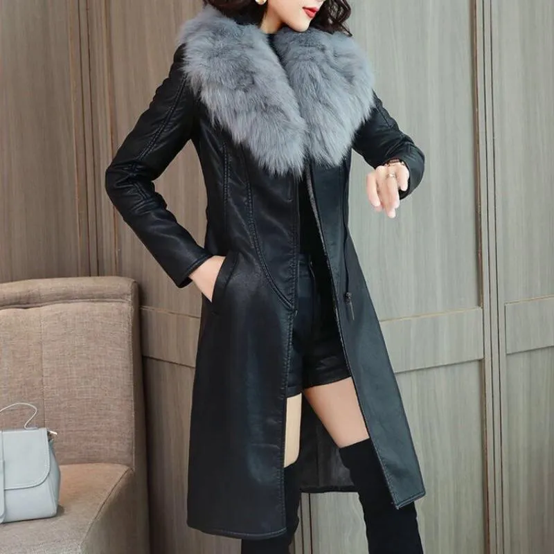 Women's Winter Warm Leather Coat