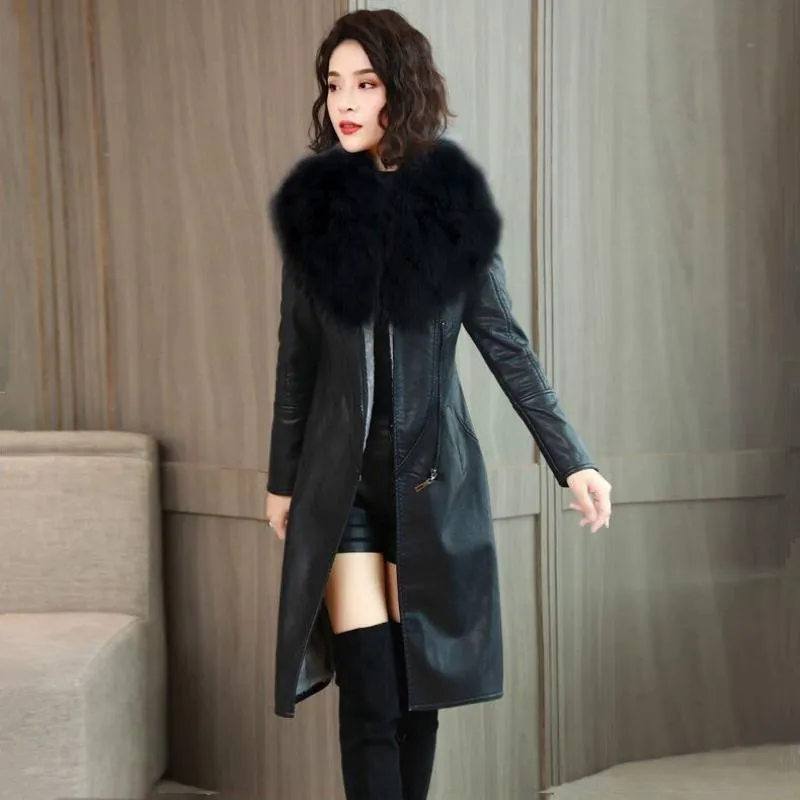 Women's Winter Warm Leather Coat